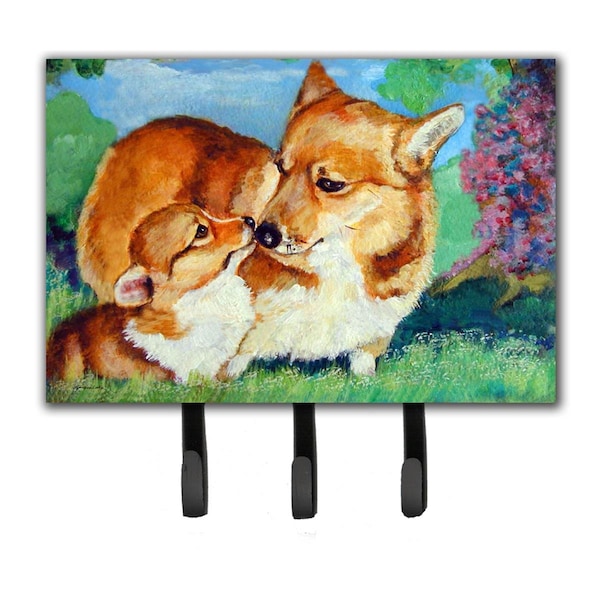 Carolines Treasures Corgi Mommas Love Leash or Key Holder 7412TH68 - main